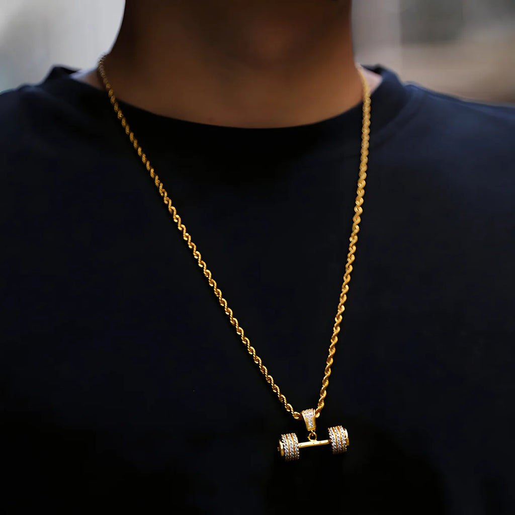 Diamond Dumbbell Pendant