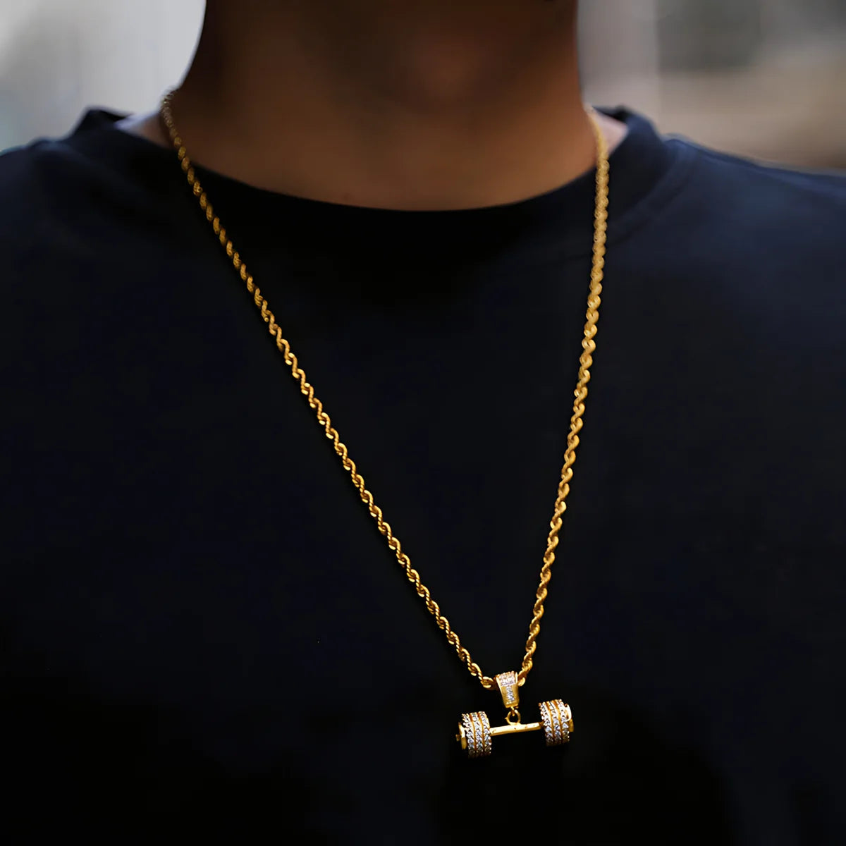 Diamond Dumbbell Pendant
