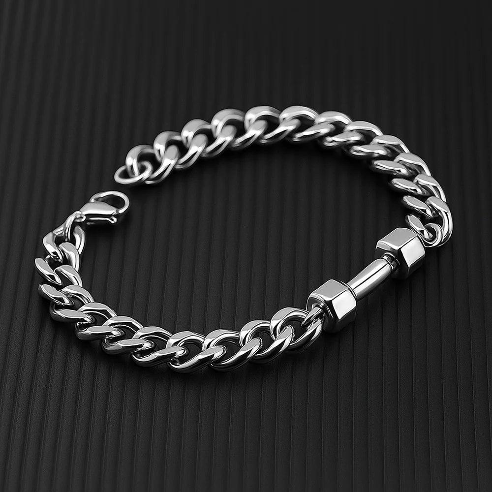 Dumbbell Cuban Link Bracelet