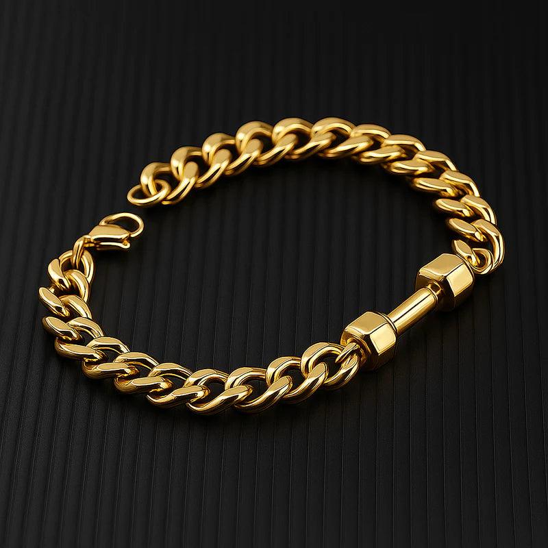 Dumbbell Cuban Link Bracelet