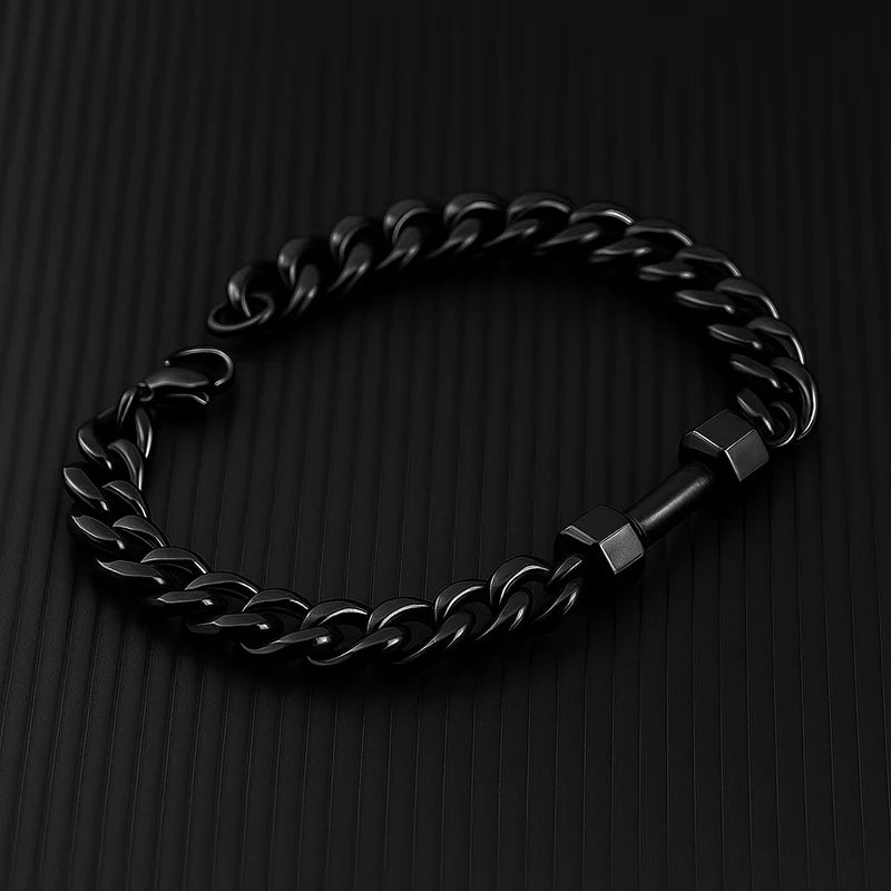 Dumbbell Cuban Link Bracelet