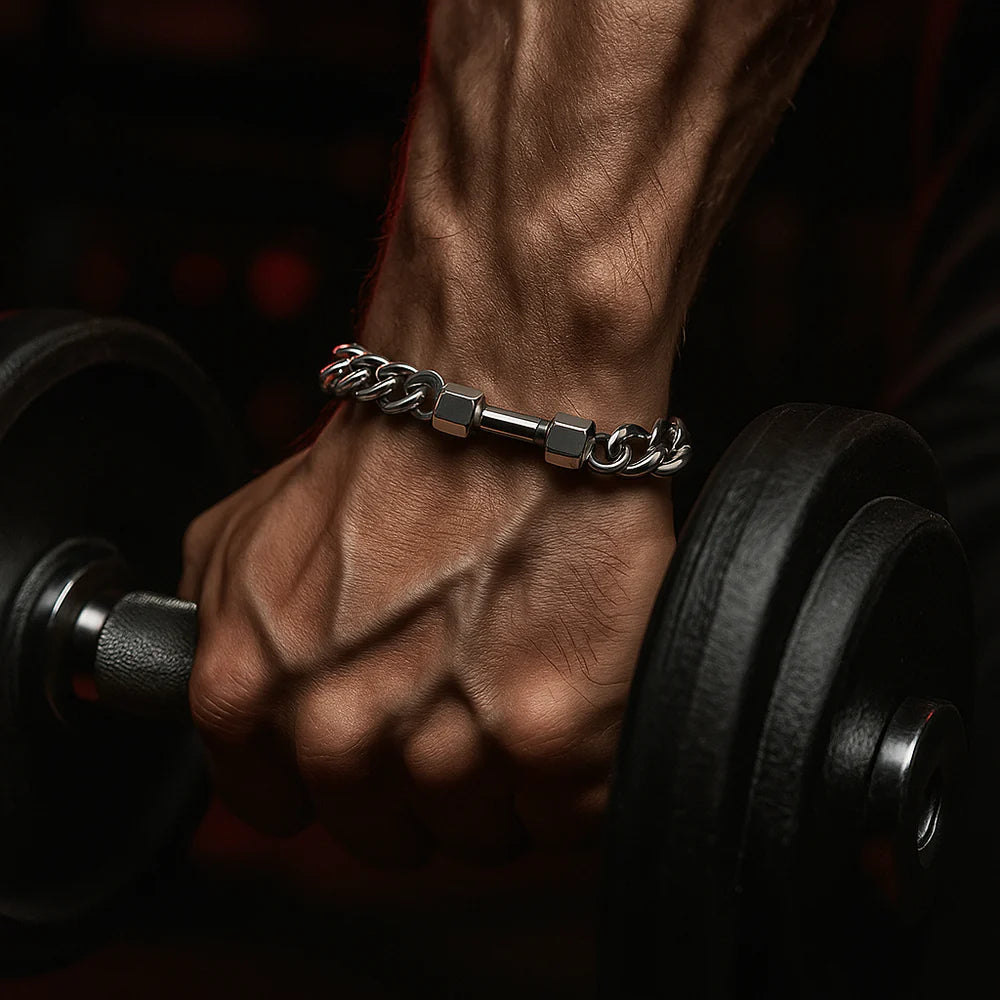 Dumbbell Cuban Link Bracelet