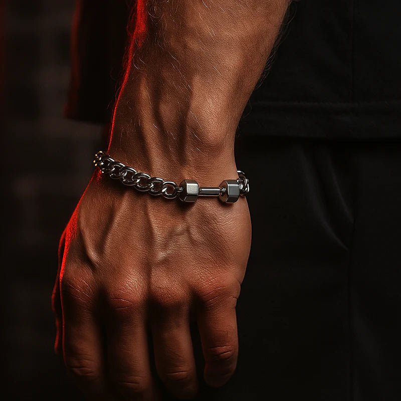 Dumbbell Cuban Link Bracelet