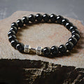 Dumbbell Obsidian Bead Bracelet