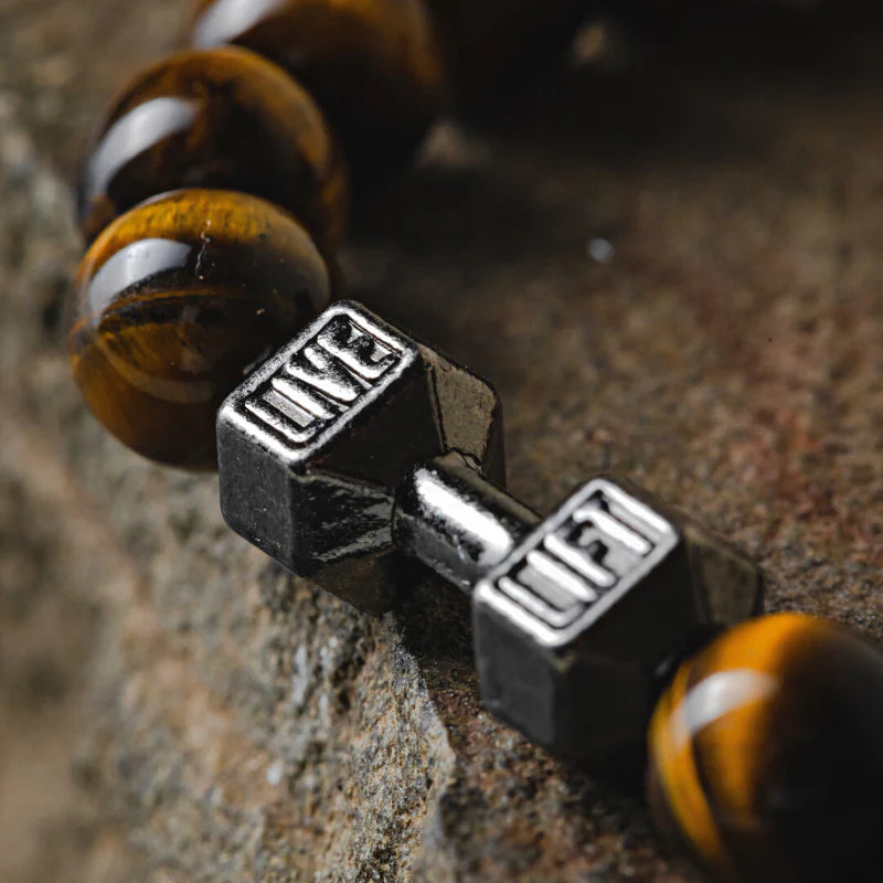 Dumbbell Tiger Eye Bead Bracelet