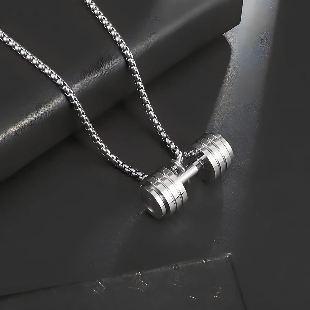 Heart Of Strength Dumbbell Necklace