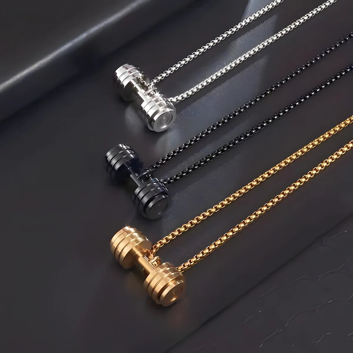 Heart Of Strength Dumbbell Necklace