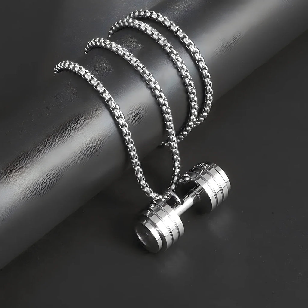 Heart Of Strength Dumbbell Necklace